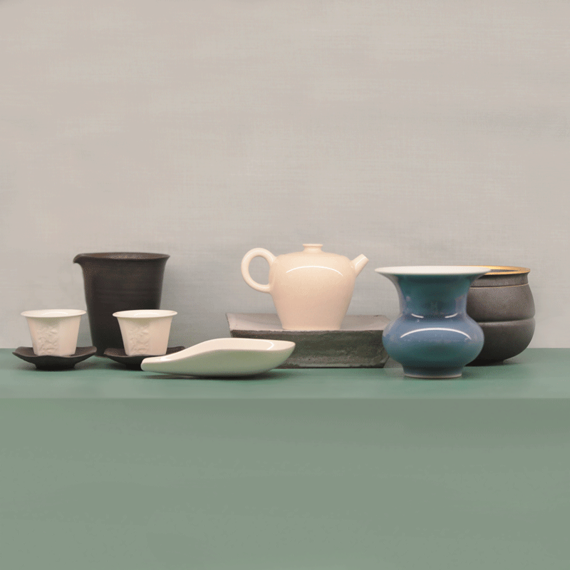 How much beige open glaze small pottery pot set combination office simple Zen teapot set home