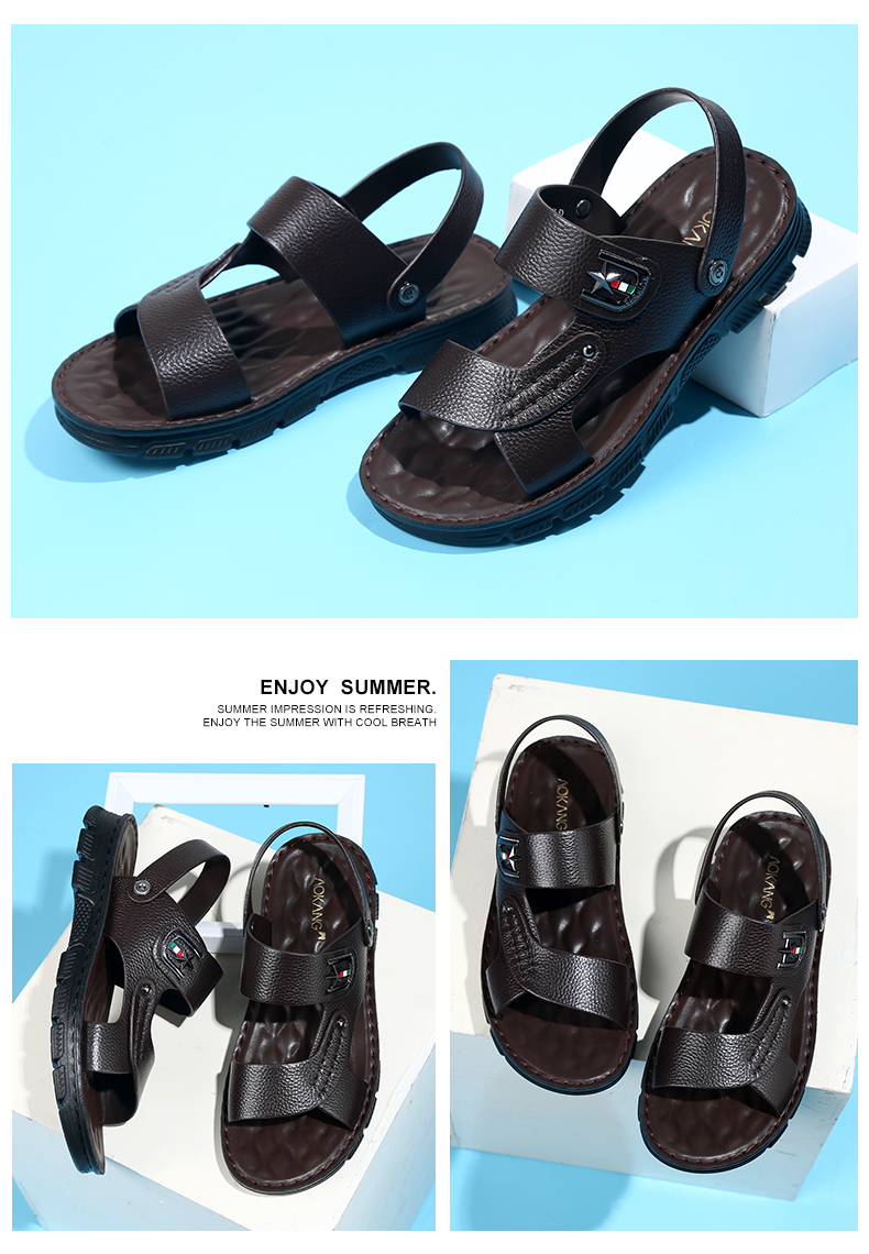 Aokang 2019 hè mới dép nam sandal đế mềm đế mềm - Sandal shop giày