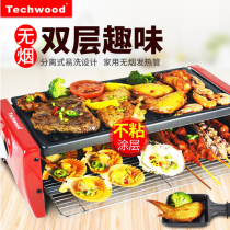 Techwood electric barbecue grill Korean household non-stick electric baking tray Smoke-free barbecue machine Barbecue machine