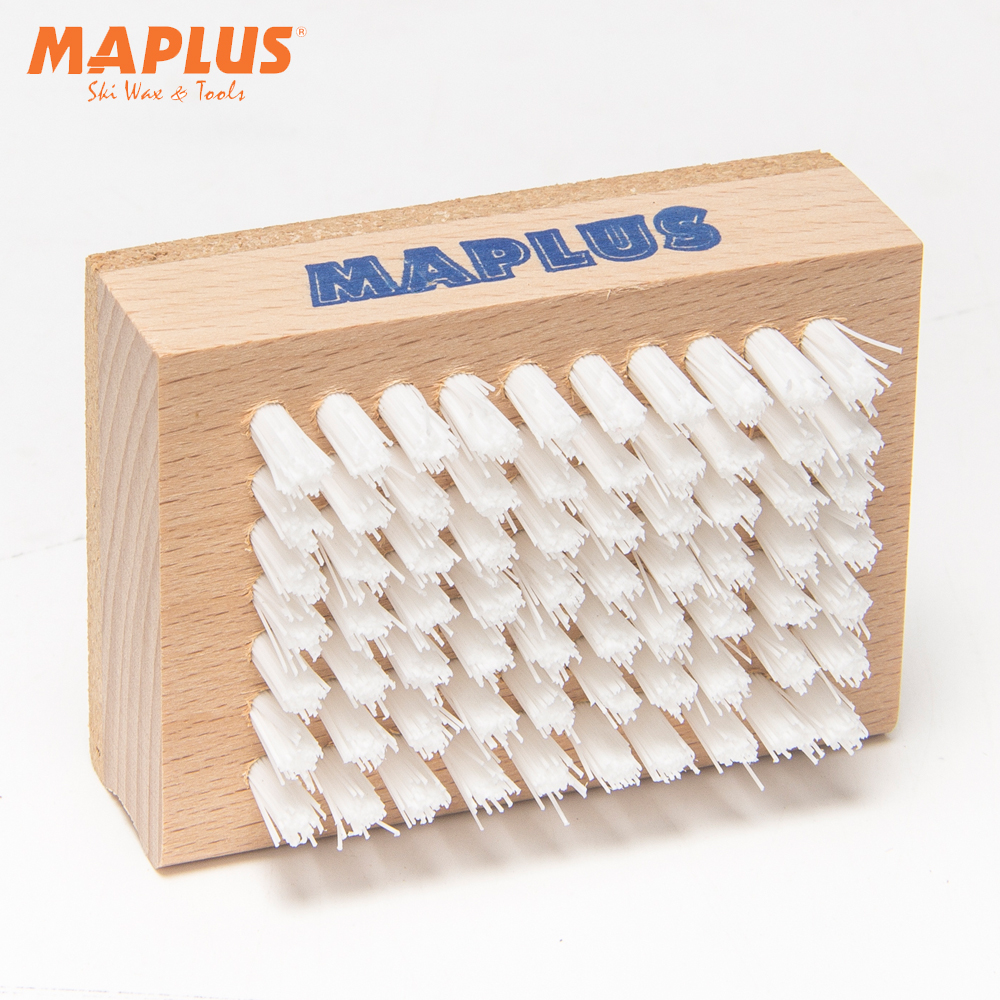 Maplus single-board double-board waxing dual-use tool cork block nylon brush two-in-one European beech