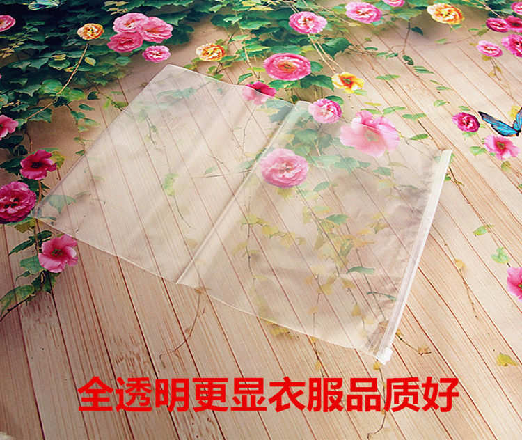 55*65 Large Clothing Zipper Bag Summer Quilt Autumn and Winter Clothes Transparent Self-Sealing Plastic Bag Packaging Storage Bag