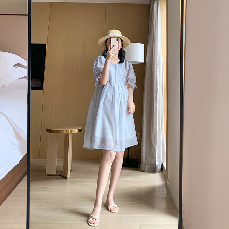 Zma Maternity Wear Summer New Chiffon Dress Summer Loose Maternity Dress Women's Summer French Style Long Dress Trendy Zma Maternity Wear Summer New Chiffon Dress Summer Loose Maternity Dress Women's Summer French Style Long Dress Trendy