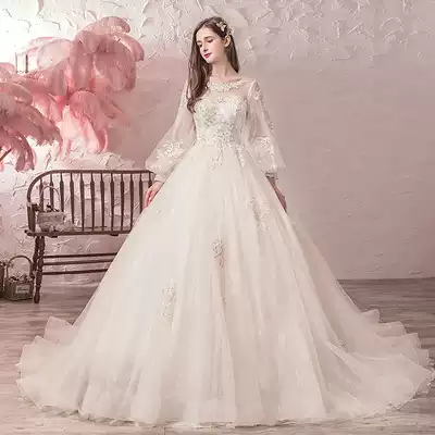 Mori light wedding dress 2021 new bride little woman tailing big size thin fat mm pregnant woman high waist cover pregnant belly