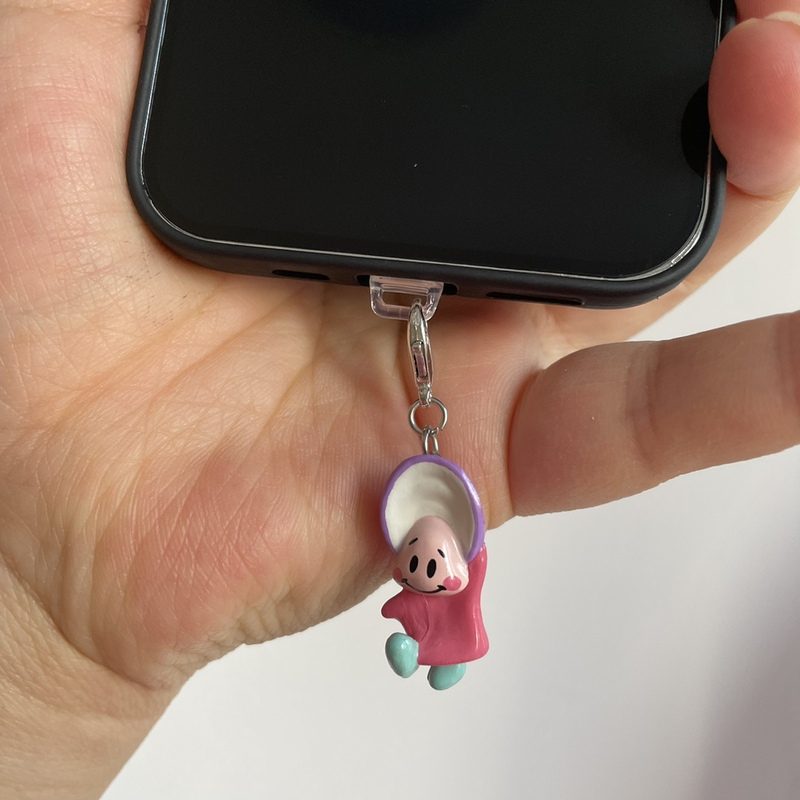 [] Oyster Baby Cute Phone Dust Plug Keychain Zipper Buckle Bag Pendant Decoration 164