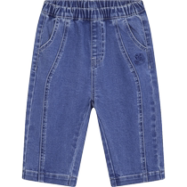 (Same style in the mall) Yings baby pants spring and autumn style handsome childrens jeans versatile baby pants in autumn