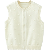 Wei Shi Mu Ni baby vest spring and autumn outer wear childrens knitted cardigan vest warm baby sweater vest waistcoat