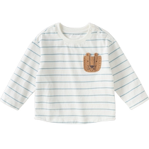 David Bella childrens long-sleeved T-shirt 2024 spring new style boys pure cotton bottoming shirt baby boys top
