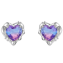 DODOGOGO crystal love earrings for women niche design high-end cold style sweet and cool earrings ear clip earrings
