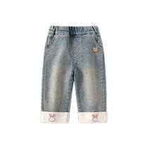 Banxidi girls jeans autumn new fashion style baby girl straight pants spring and autumn childrens pants childrens trousers