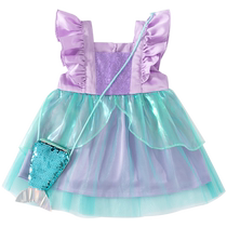 Banxidi girls dress summer new style childrens mermaid vest princess skirt one-year-old baby girl dress