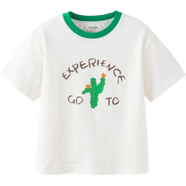 Mini Balabala short-sleeved T-shirt for boys and girls pure cotton family of three summer parent-child wear childrens baby tops