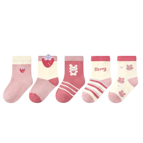 Nido Bear childrens socks spring autumn winter cotton socks girls baby socks cute super cute loose mouth boneless baby socks
