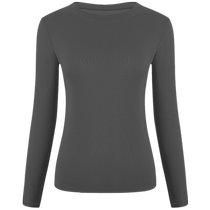 Yadaili womens bottoming shirt black round neck basic sweatshirt can be worn inside and outside gray T-shirt autumn long sleeves