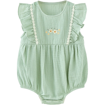 Weishi Muni baby sleeveless summer vest thin triangle vest one-piece clothes murmurings between flowers