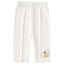 Banxidi Girls Pants Summer Wear 2024 New Style Womens Ice Silk Leggings Summer Childrens Casual Cropped Pants