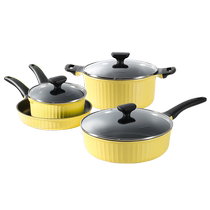 Carrot pot set kitchen complete household three-piece set non-stick frying pan induction cooker gas stove housewarming gift