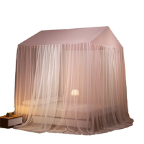 Ansuibao small house mosquito net home three-door palace style floor-standing mosquito net encrypted thickened thickened bracket summer