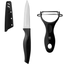 (Shilai Jiuba) Fruit Knife Paring Knife 2-piece Set Potato Peeling Knife Stainless Steel Peeler