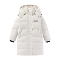 Flying in the Snow Childrens Down Jacket Boys 2023 Winter New Medium and Large Childrens Clothing Girls Long Thickened Down Jacket