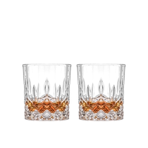 Cliton glass wine shot glass whiskey mug 2 pieces set of crystal carved shot glasses