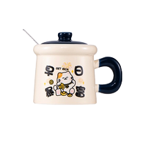 Bethes ceramic mug with lid spoon mug good-looking household couple cup creative breakfast cup souvenir