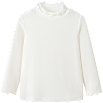 (Same style in the mall) Balabala childrens clothing childrens long-sleeved T-shirt girls lace collar skin-friendly cotton bottoming top