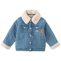 David Bella Boys Denim Jacket New Autumn and Winter Childrens Velvet Outer Medium and Large Childrens Top