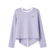 Skechers Skechers fashionable girls knitted long-sleeved T-shirt medium and large childrens personalized tops