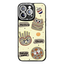 Cute Hamburger Kitten iPhone15ProMax Apple Phone Case 14 13 Transparent 12 11 All-inclusive Anti-fall xs