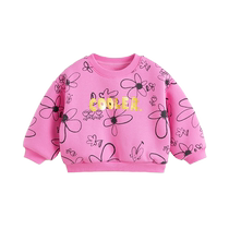 (Plus velvet) Mark Jenny girls cute flower loose sweatshirt childrens 2024 autumn and winter new style