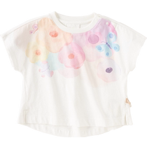 David Bella Childrens T-shirt 2024 Summer New Style Girls Pure Cotton Short-Sleeved Girls Fashionable Printed Tops Childrens Clothes