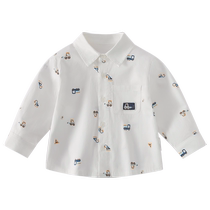 Boys shirts spring and autumn baby autumn clothes white tops college style handsome Polo shirts childrens autumn long-sleeved shirts