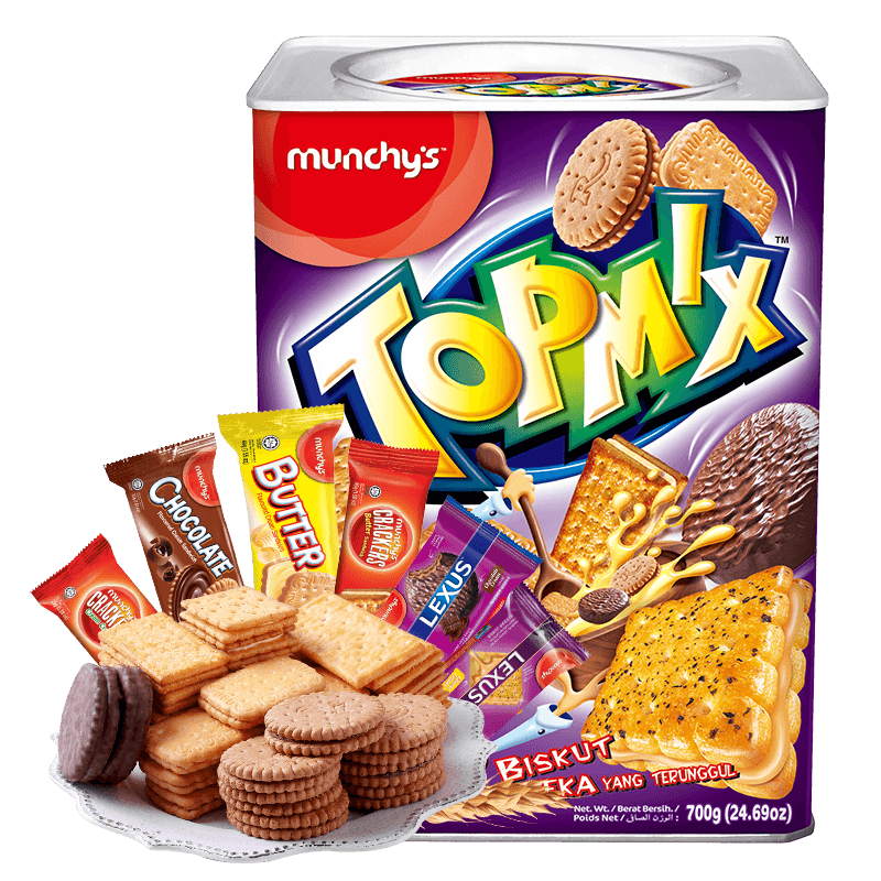 马来西亚进口 Munchy’s 马奇新新 多密斯什锦饼干 700g罐装 天猫优惠券折后￥29.8包邮（￥39.8-10）