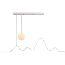 Wrigley restaurant chandelier modern minimalist designer eye-protecting one-word dining table internet celebrity Shan Yue Moon restaurant chandelier