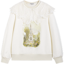 (Chivalry) Bala high-end girls printed long-sleeved sweatshirt autumn and winter new style detachable fake collar