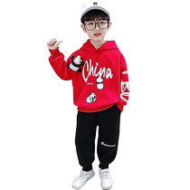 kmi boy suit spring autumn 2024 new boy baby cartoon lian hat sweatshirt sports children load wave cool