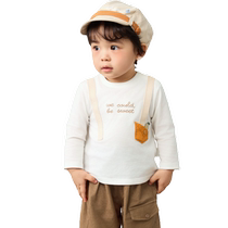 (Same style in the mall) Balabala childrens clothing childrens T-shirt boys long-sleeved tops 2024 autumn new trendy clothes