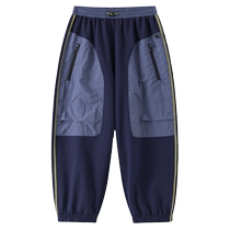 Cartoonist childrens clothing 24 autumn new cotton ammonia small terry adjustable waist boys and girls knitted trousers