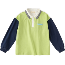 David Bella Boys T-Shirt 2024 New Spring Clothes for Large Children Long Sleeve POLO Shirt Childrens Sports Top