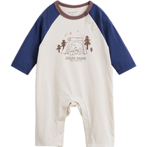 (Pure Cotton Category A) Mark Jenny 2024 Autumn Clothes for Men and Women Outdoor Jumpsuit Baby Bear Graffiti Harness