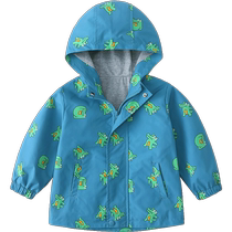 (DuPont three-proof) Qiqi Bear Baby Hooded Windbreaker Childrens Autumn Tops Girls Boys Jacket Jackets