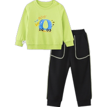 Piggy Banner childrens clothing 2024 spring new style childrens tops and pants two-piece set childrens boys suits spring trend