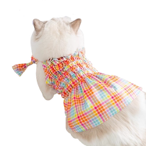 Pet dog cat colorful holiday style suspender skirt spring and summer thin clothes Bichon Frize small dog