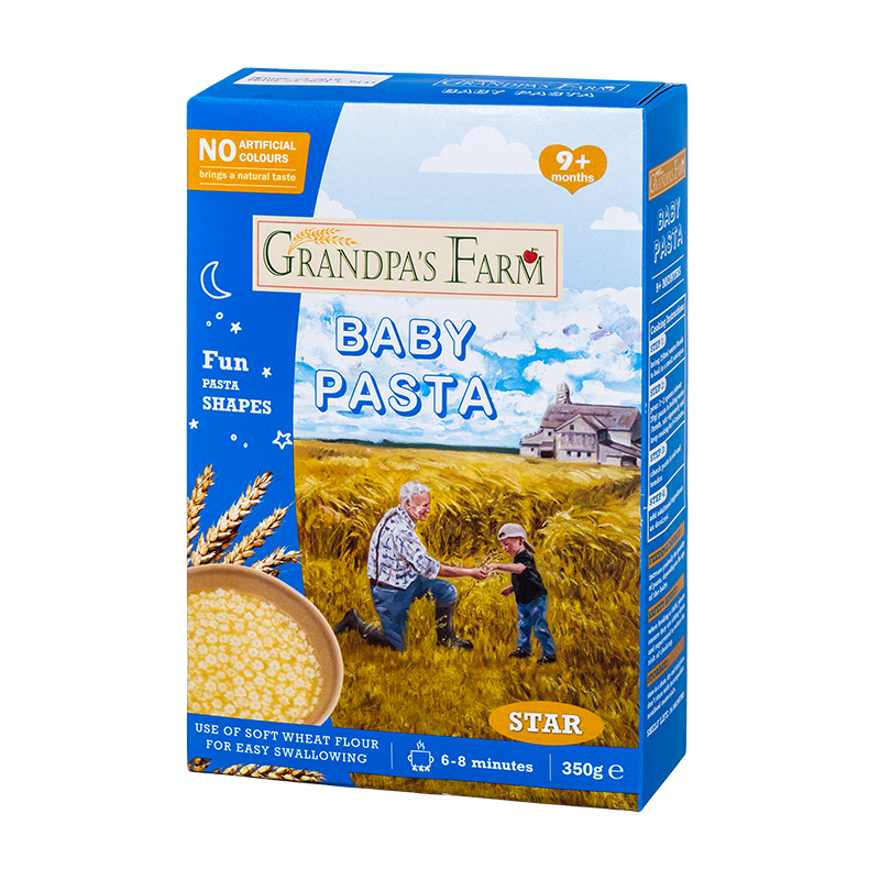  意大利進口爺爺的農場嬰幼兒輔食意面350g星星形寶寶無鹽粒粒面條