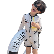 Yuyingfang childrens swimsuit boys one-piece swimsuit 2024 childrens long-sleeved swimsuit quick-drying swimsuit