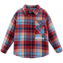 Boys shirts childrens long-sleeved shirts pure cotton plaid spring and autumn stylish boys autumn tops childrens clothing