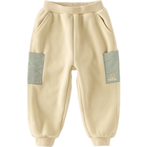 (Winter Clearance) David Bella Childrens Pants New Winter Boys Polar Fleece Pants Medium and Large Childrens Warm Pants