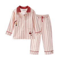 Q21 childrens home wear set boys and girls skin-friendly soft and antibacterial pajamas warm autumn and winter parent-child style