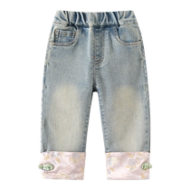 Banxidi girls pants autumn new baby girl casual trousers childrens straight pants spring and autumn childrens jeans