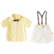 David Bella Childrens Shorts Set 2024 Summer Boys Shirts Overalls Two-piece Boys Dress